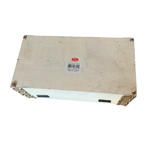 Hand Painted Shabby Chic Floral Decorative Box with Metal Accents - Picture 8 of 10